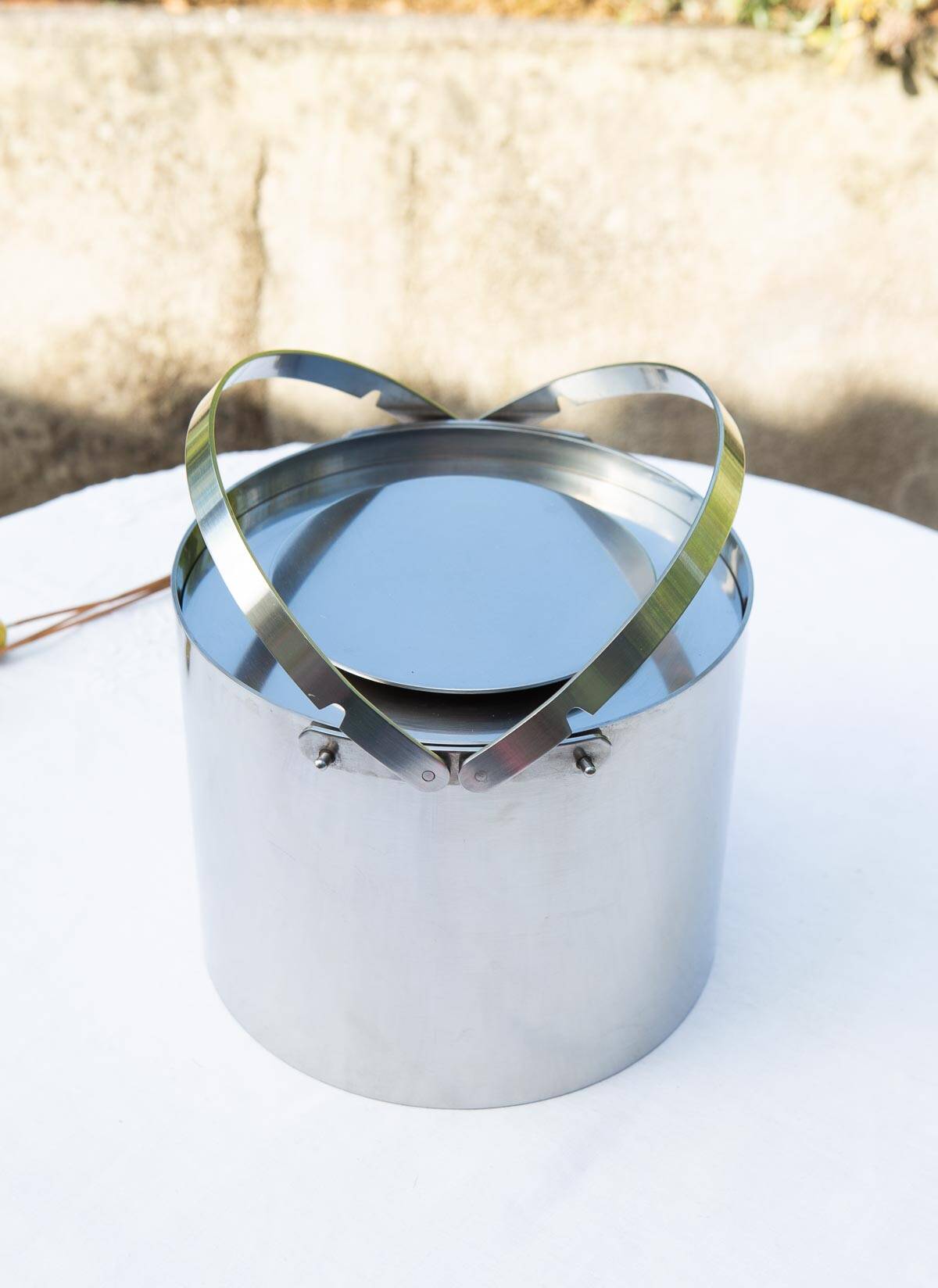 Stainless steel ice bucket Cylinda Arne Jacobsen Stelton 2.5 litres