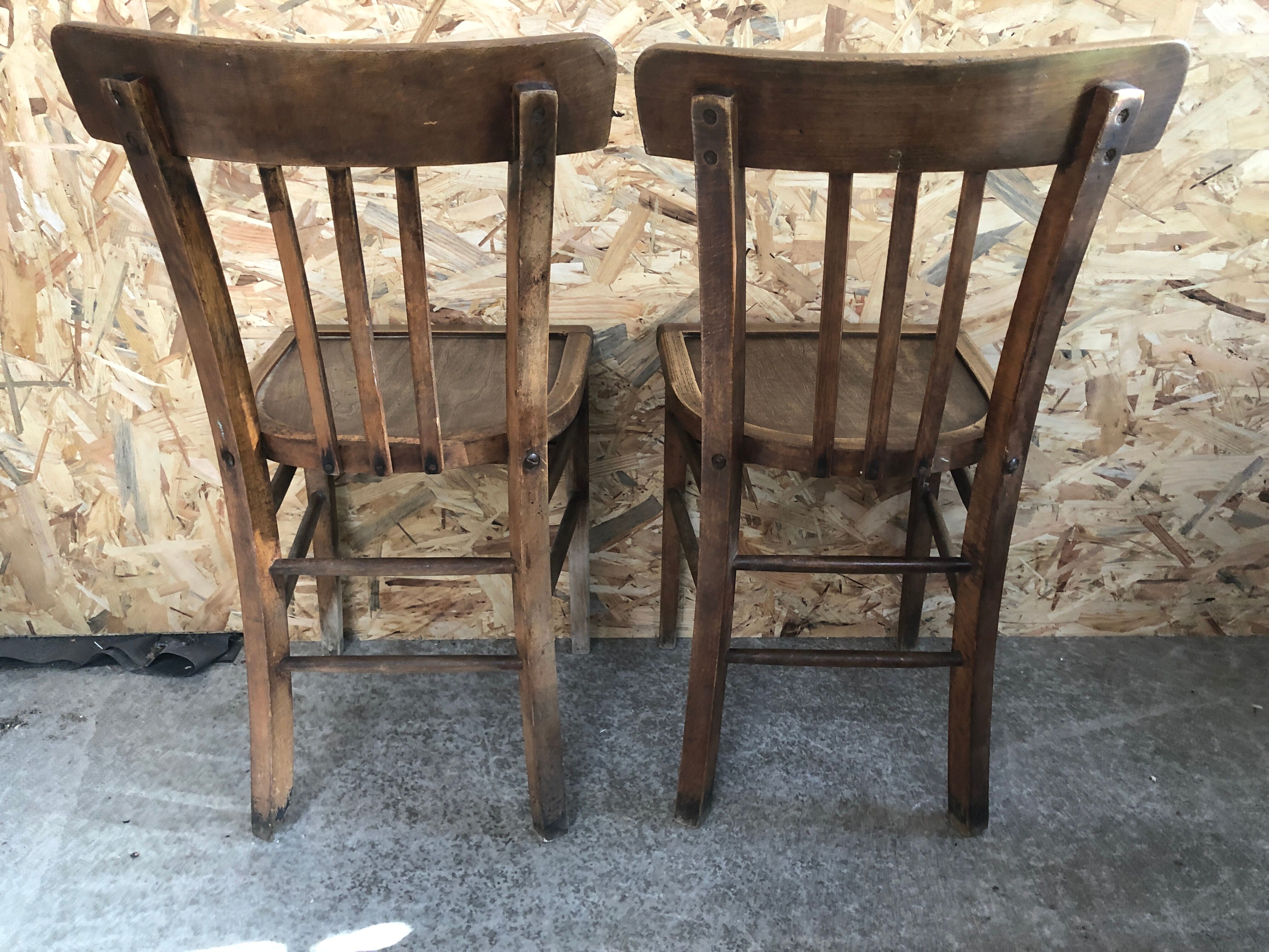 Pair chair bistro vintage wood