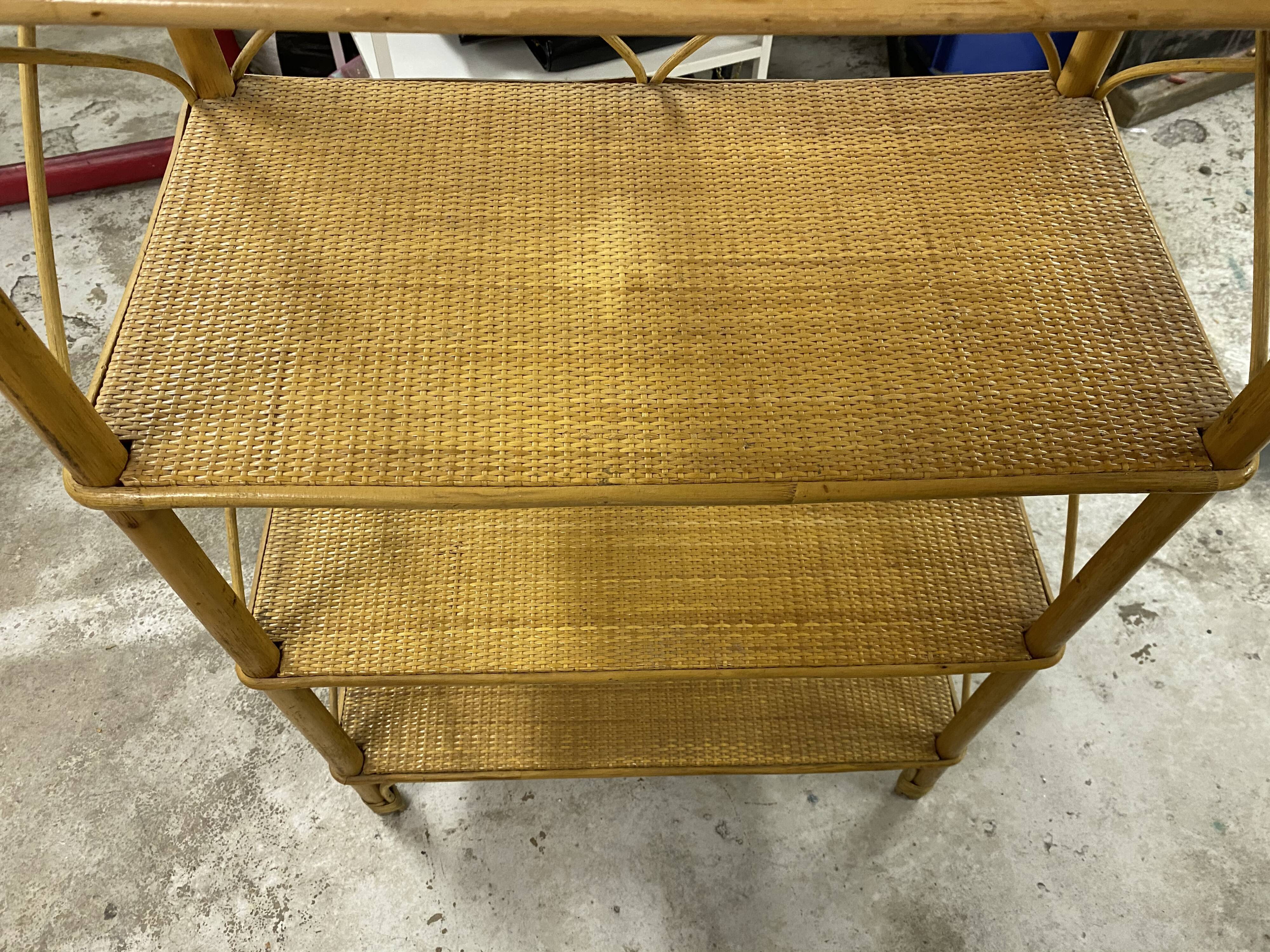 Rattan bookcase shelf