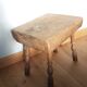 Upcycled brutalist stool, side table, bedside table in solid oak