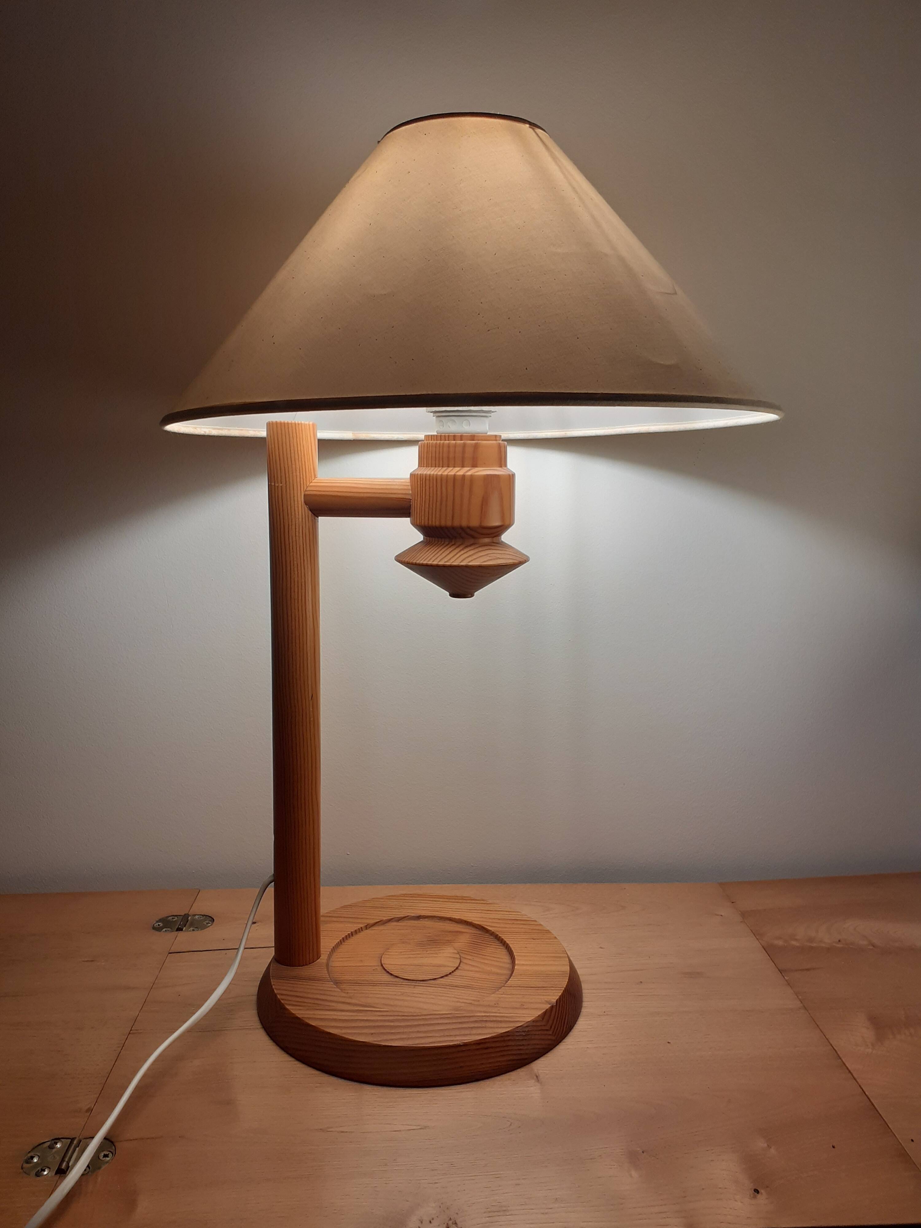 Ikea 80s table lamp in solid pine model B607 - vintage