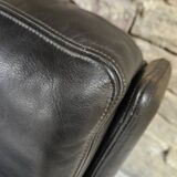 Vintage leather bench sofa 1970"