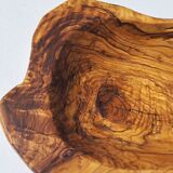 Plat brutaliste en bois d'olivier 1970