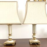 Pair of Art Deco brass lamps