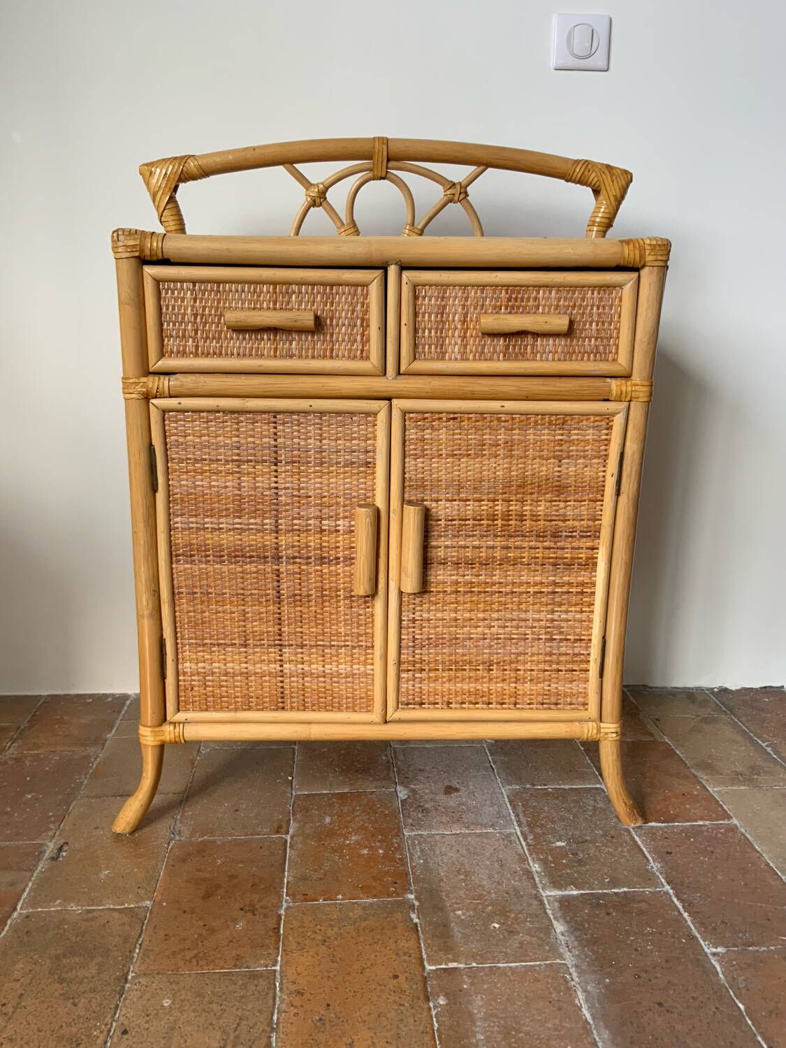 Vintage rattan sideboard