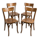 Set of 4 "Bandeau" bistro chairs in bent beech, Thonet style – 1