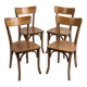 Série de 4 chaises bistrot "Bandeau" en hêtre courbé, style Thonet – 1