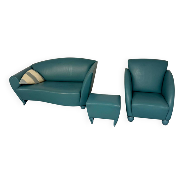 Salon canapé et fauteuil Atlantis design des années 90 de Wittmann vintage — Beyit