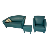 Living room sofa and armchair Atlantis design from the 90s by Wittmann vintage
