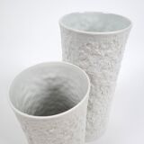 Paire de vases blancs en porcelaine par Royal Bavaria, années 1960
