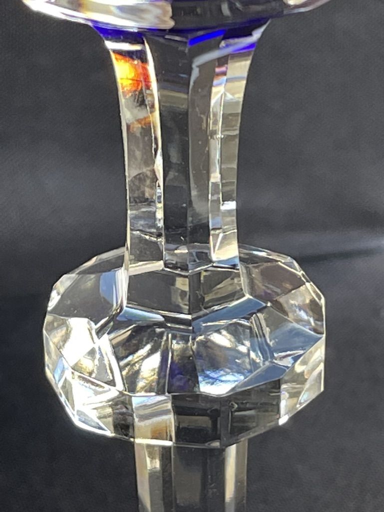 Josephinenhütte - red wine glasses (5) - Art Nouveau - Cut and engraved Crystal Roemer