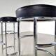 "Satish" bar stools in leather and chrome tubular steel by E Eckart Muthesius.