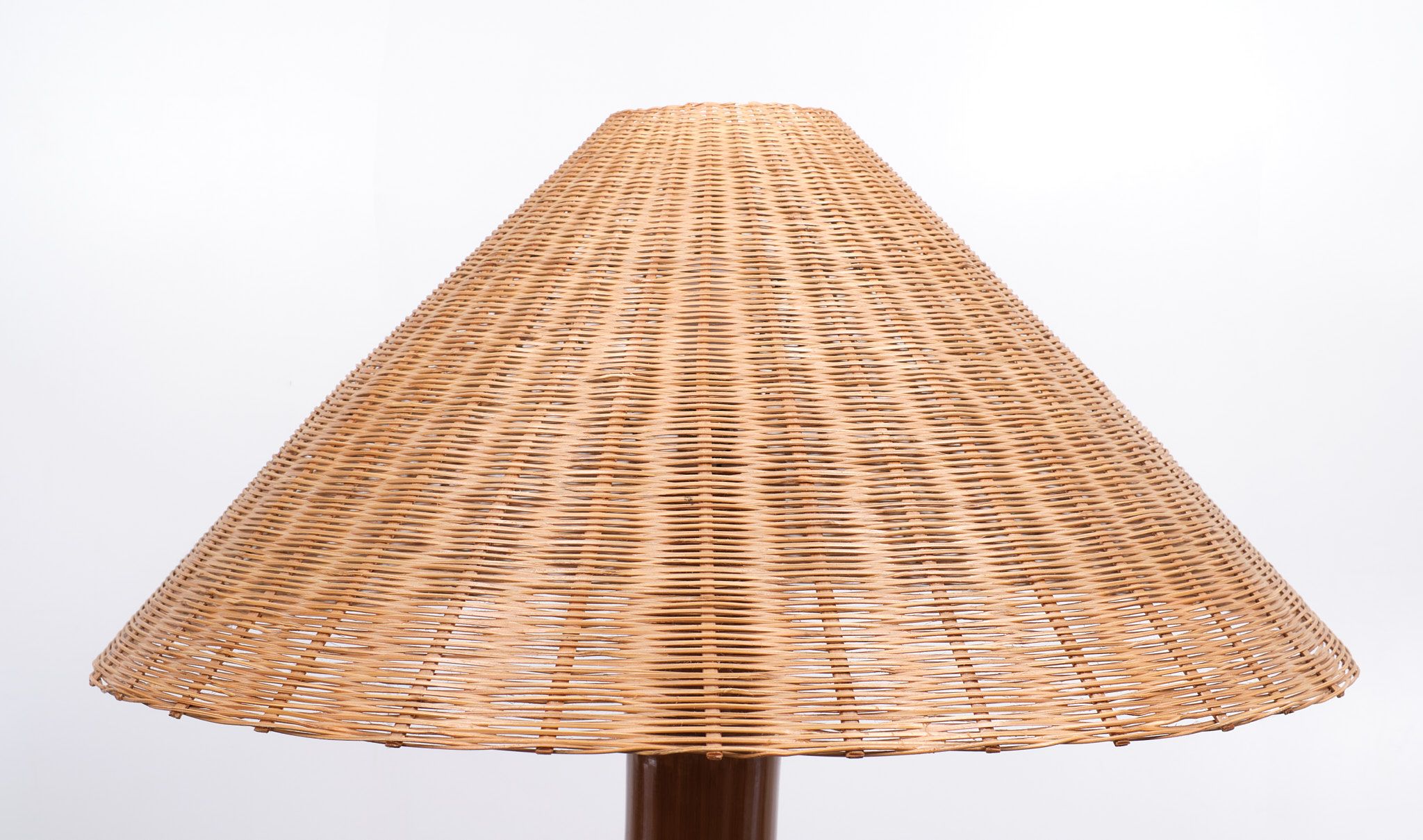 Lampadaire Tiki en bambou véritable années 1980