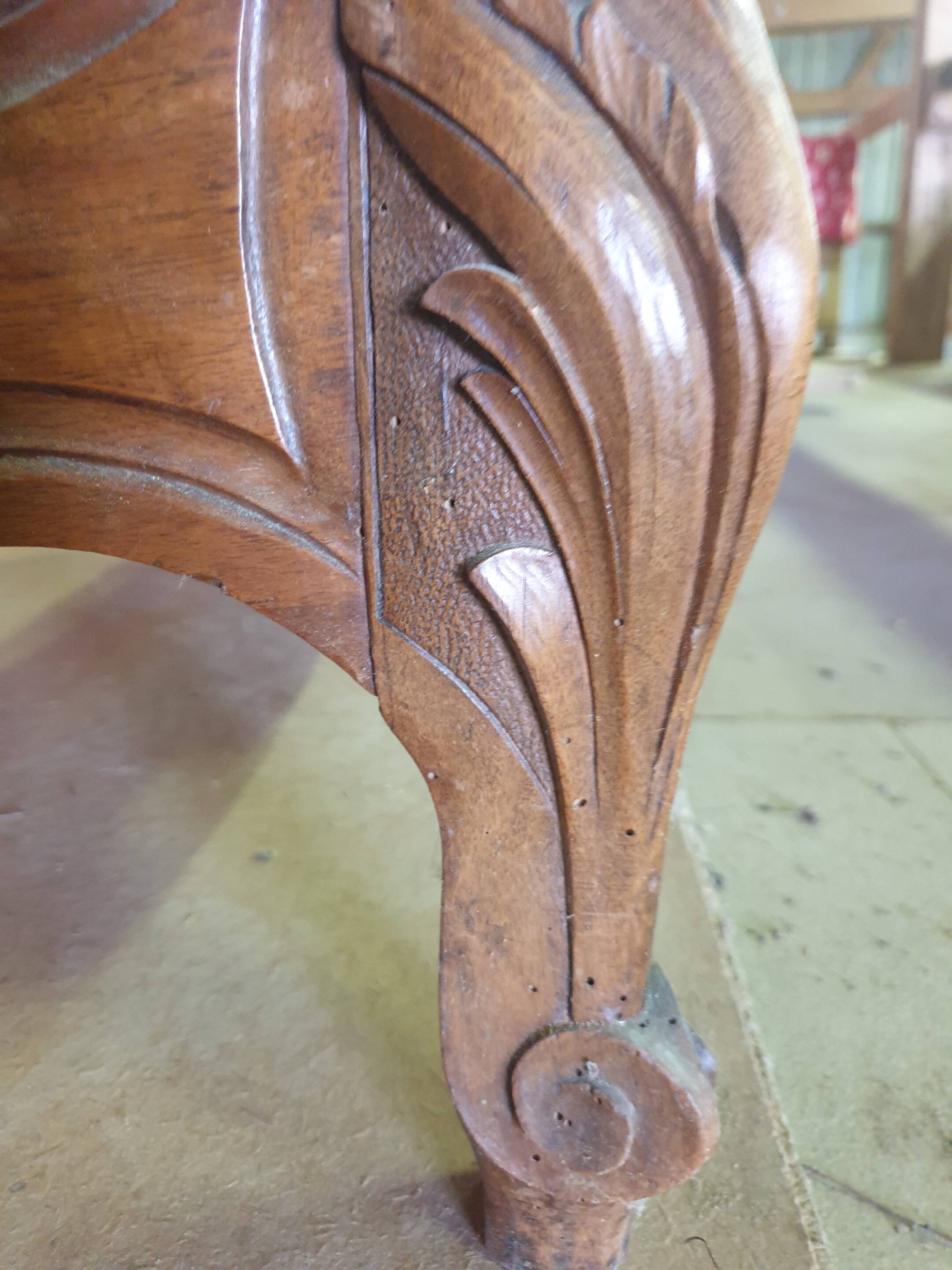 Walnut bed frame - Louis Philippe style