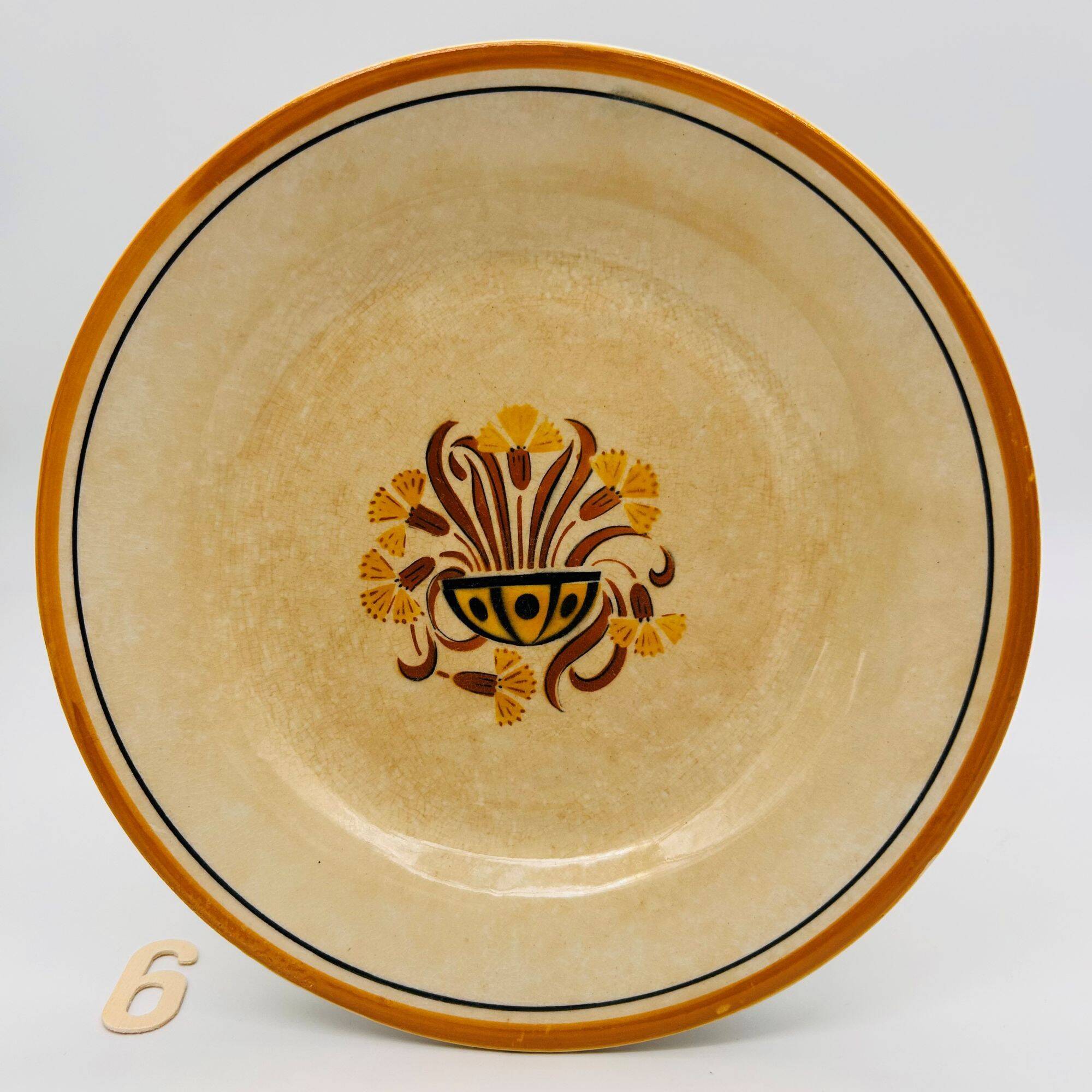6 Flat Plates, Creil and Montereau – Eyelet model.