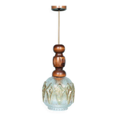Suspension en verre brutaliste des années 70, suspension suédoise vintage