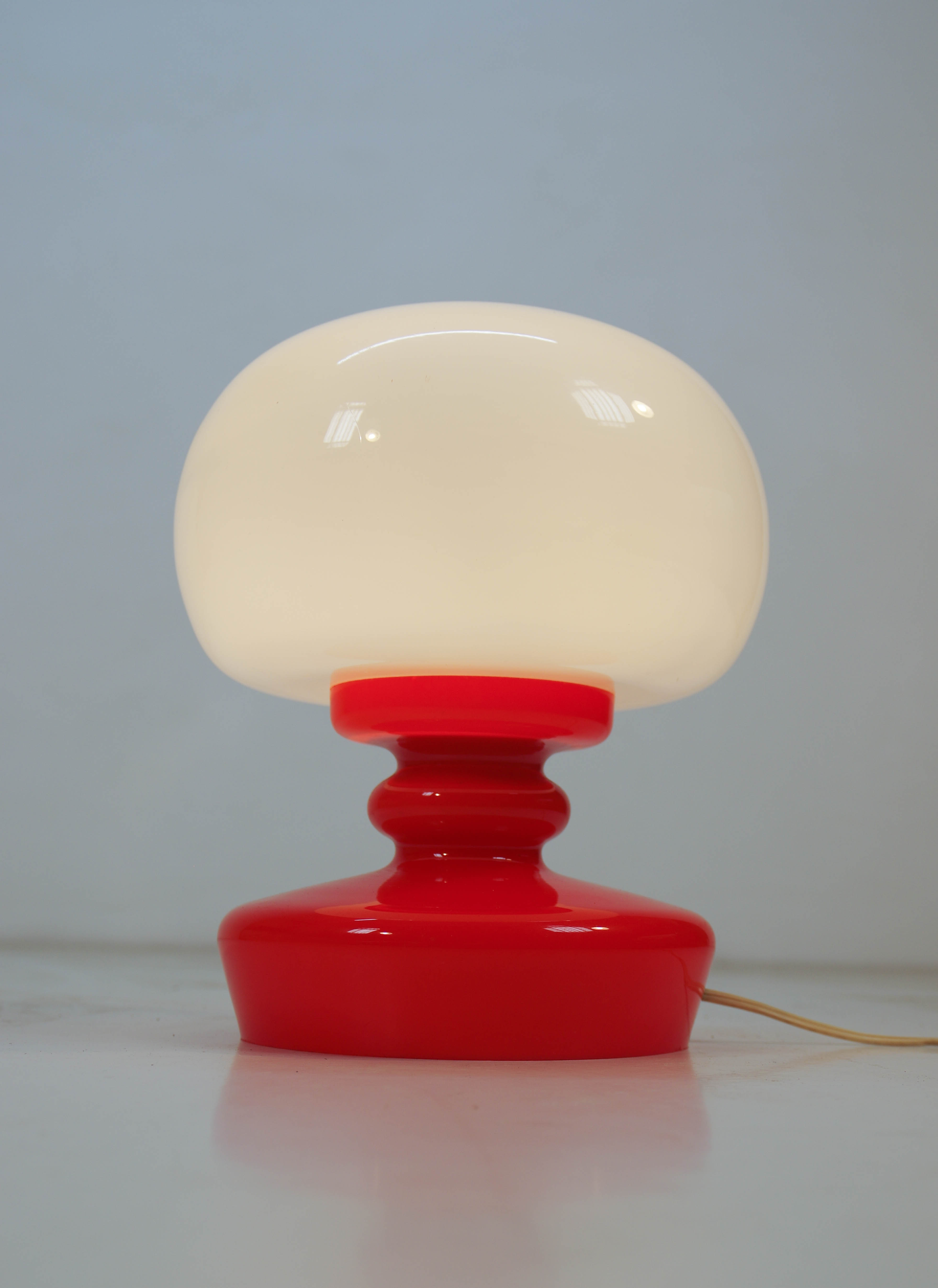 All glass table lamp by Valasske Mezirici, 1970s