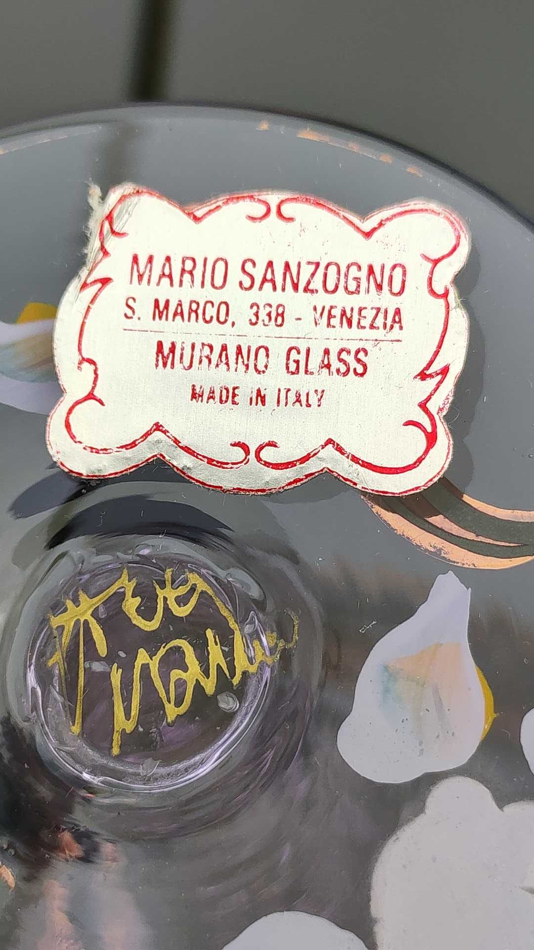 Set of 2 Trefuochi Foot Deco glasses shaped ball from Murano/Italy