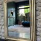 Antique Louis Philippe mirror with silver leaf pearls 105cm