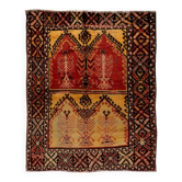 Tapis en laine turc vintage noué à la main, 100 % laine naturelle