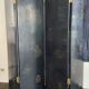 Chinese screen in black lacquer and marble stone