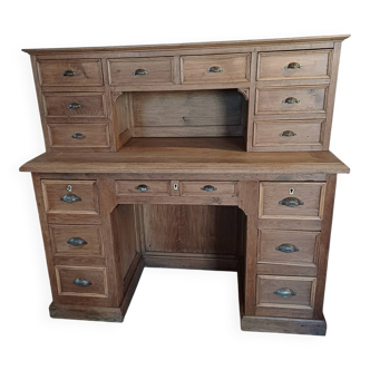 Antique desk with 15 drawers, professional furniture.