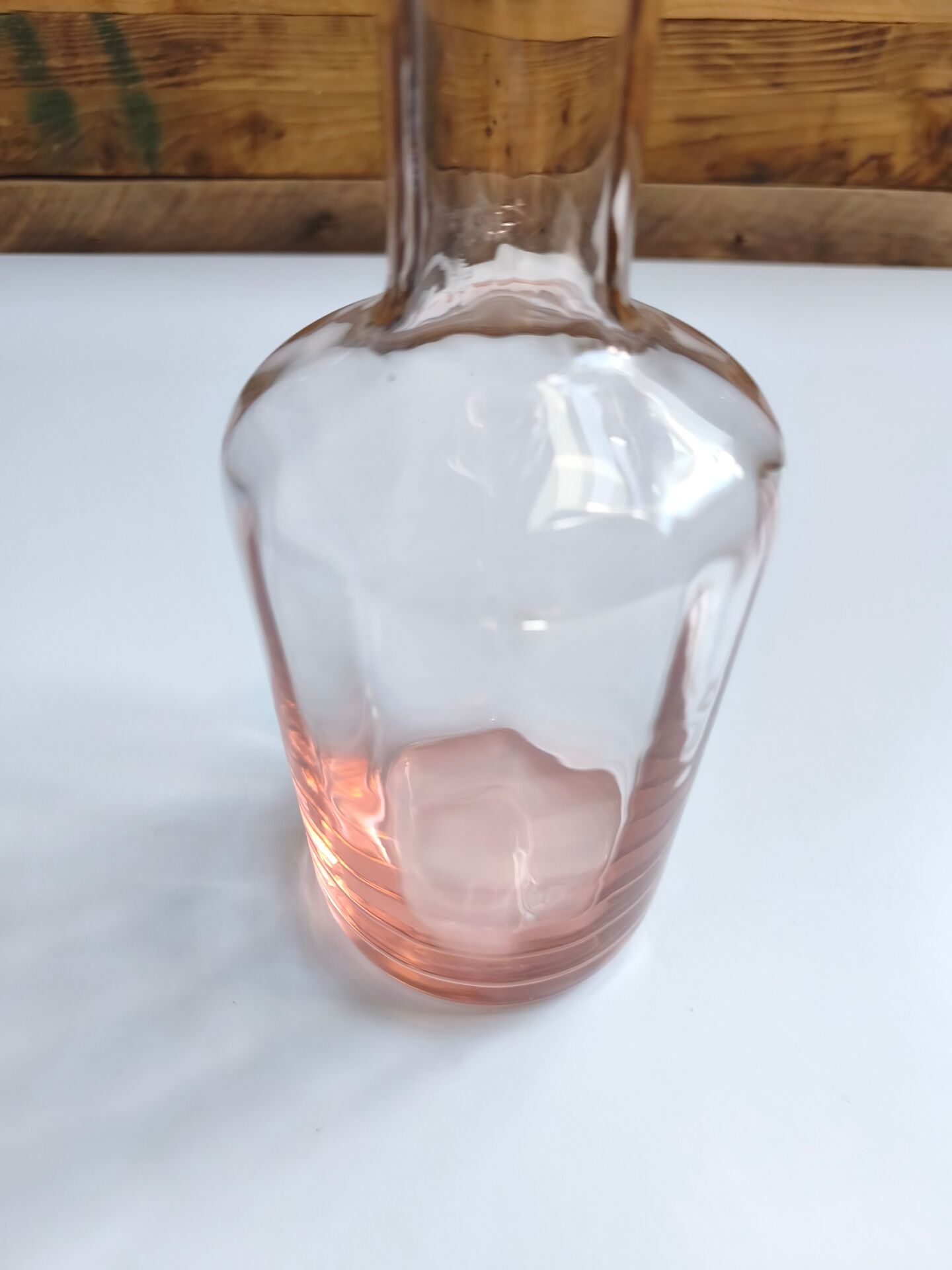 Vintage pink glass bottle