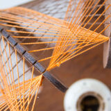 Scandinavian yarn and wood hanging lamp