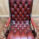 Chesterfield English Slipper Chair in tufted leather
