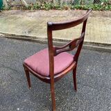 Mahogany chair in English style with burgundy fabric from the 20th century.