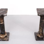 Two black portoro marble pedestals, Italy