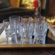 Set of 6 vintage faceted whisky glasses from the 70s-80s