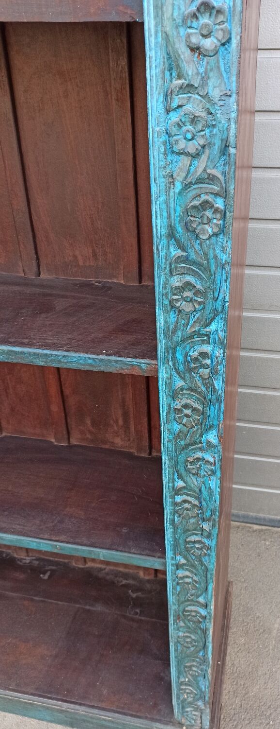 Very large old wooden bookcase