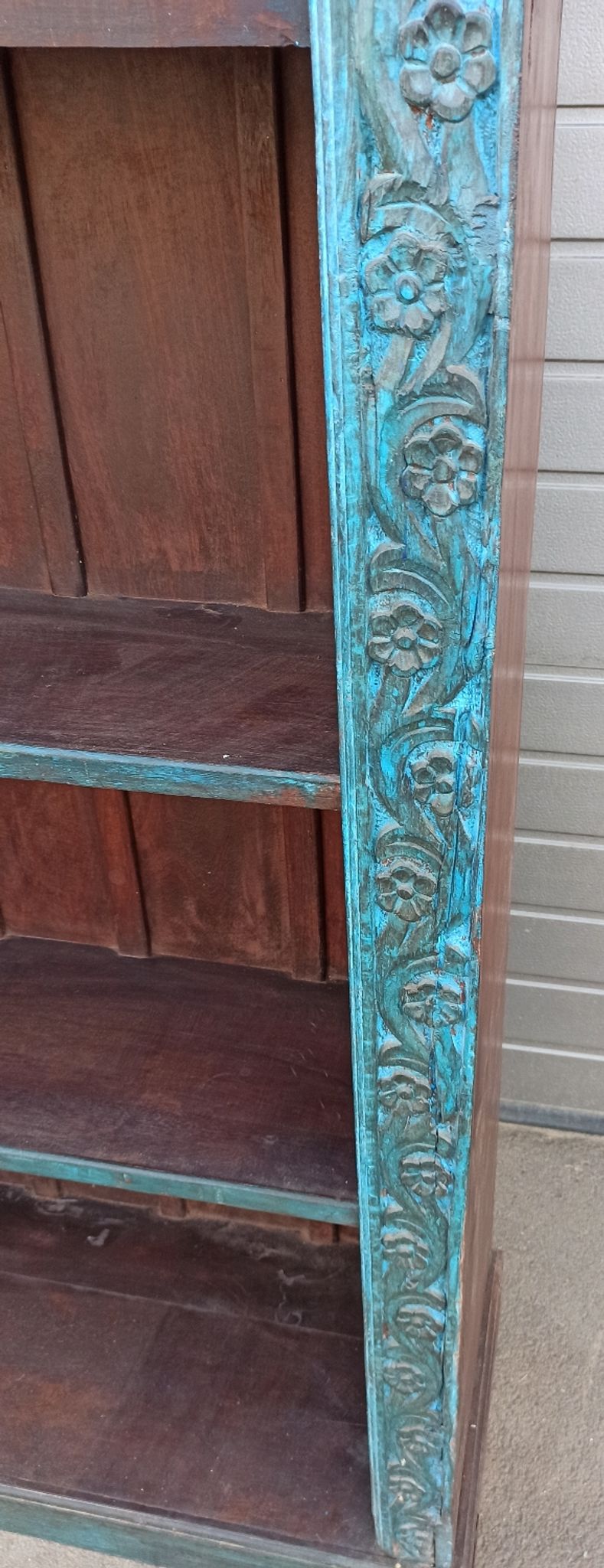 Very large old wooden bookcase