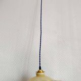 Yellow glass draped suspension Art Deco