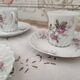 Lot de 7 tasses à café expresso en porcelaine de Limoges Haviland décor roses anciennes