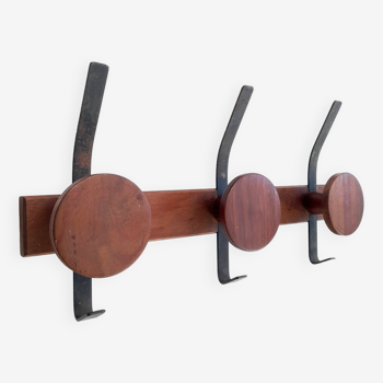 Teak and metal hook from the 60s