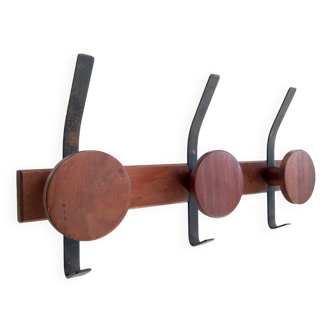 Teak and metal hook from the 60s