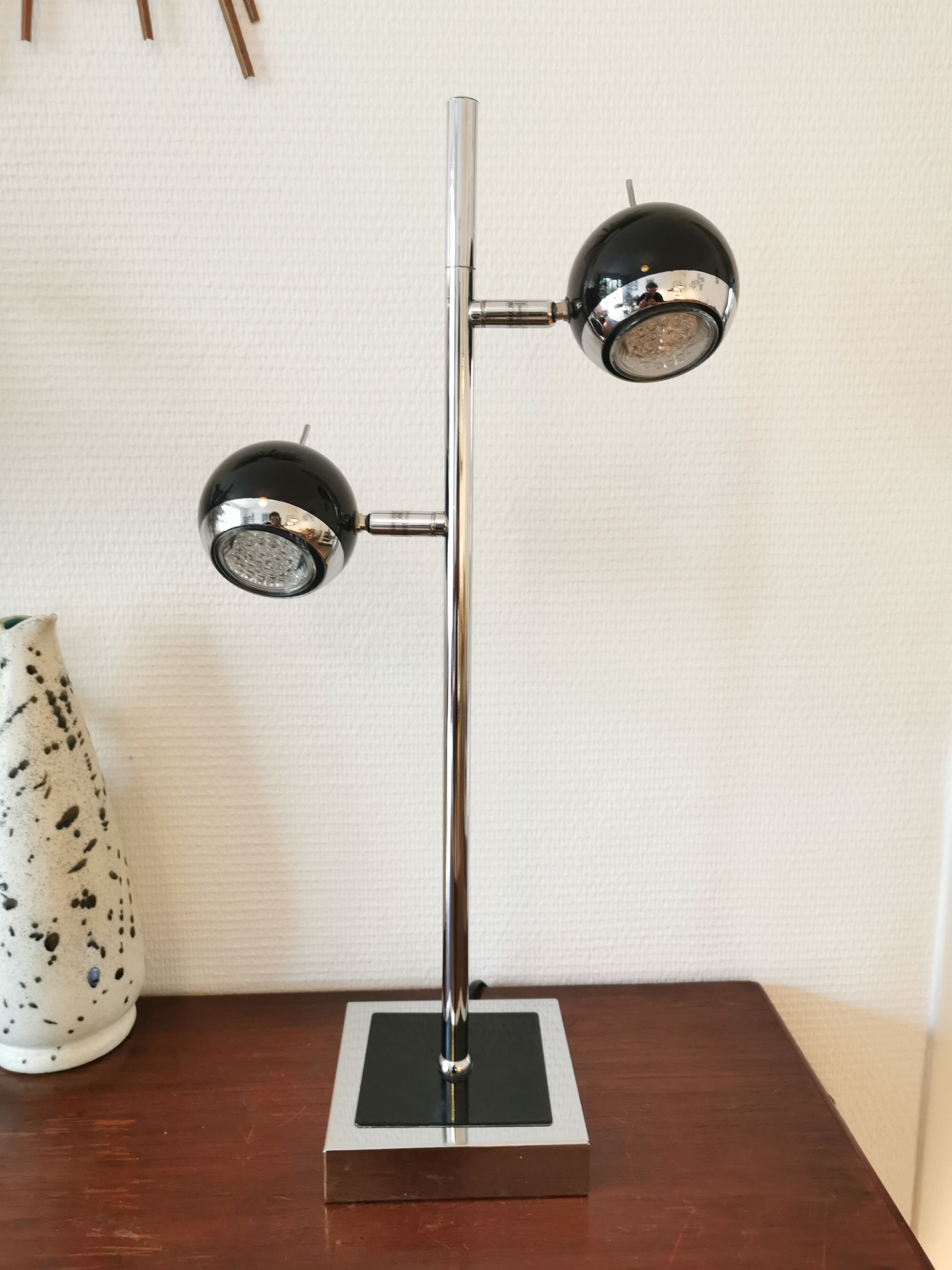 Vintage eyeball lamp Seylumière Hary