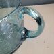 Large 2L pitcher in blue bubble glass