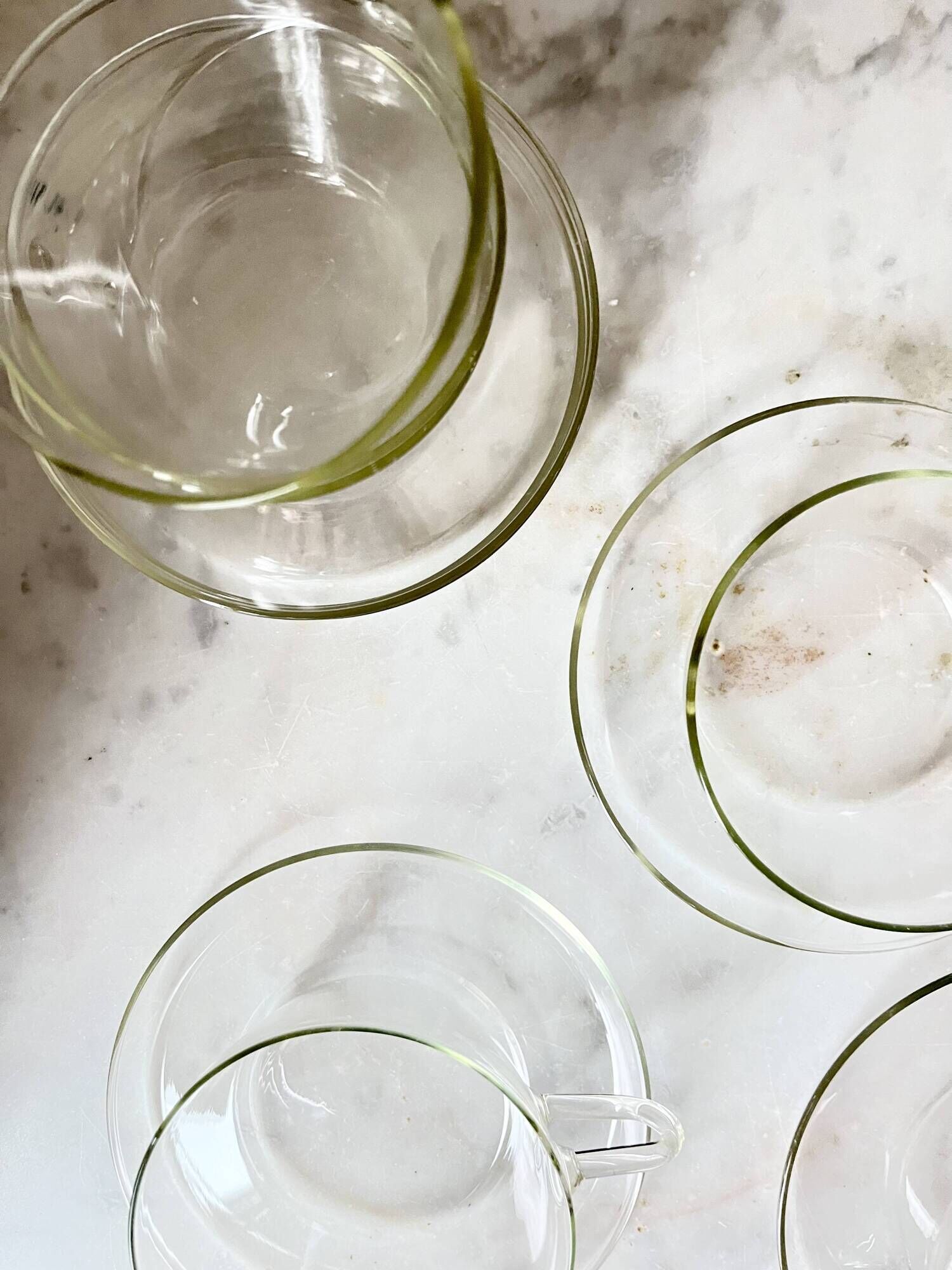 Vintage Glass Borosilicate Tea Set cups by Ilse Decho for Schott Jena, DDR
