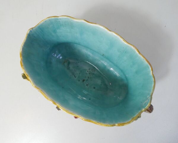 anciens cache-pots et jardinière faience barbotine