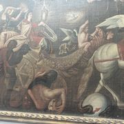 Huile sur toile, encadrement en bois doré, XVIII siècle