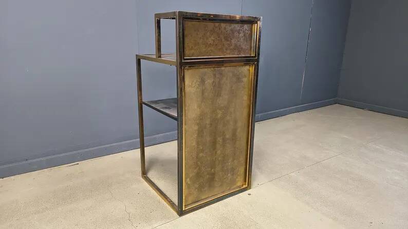 Vintage brass bar counter by Belgochrom, 1970s