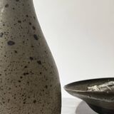 Pear-shaped vase in pyrite stoneware, La borne France 1950