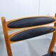 Set of 6 dining chairs in beech & black leather 1960’s