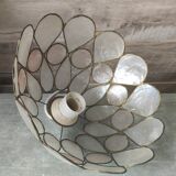 Vintage mother-of-pearl and brass pendant lamp