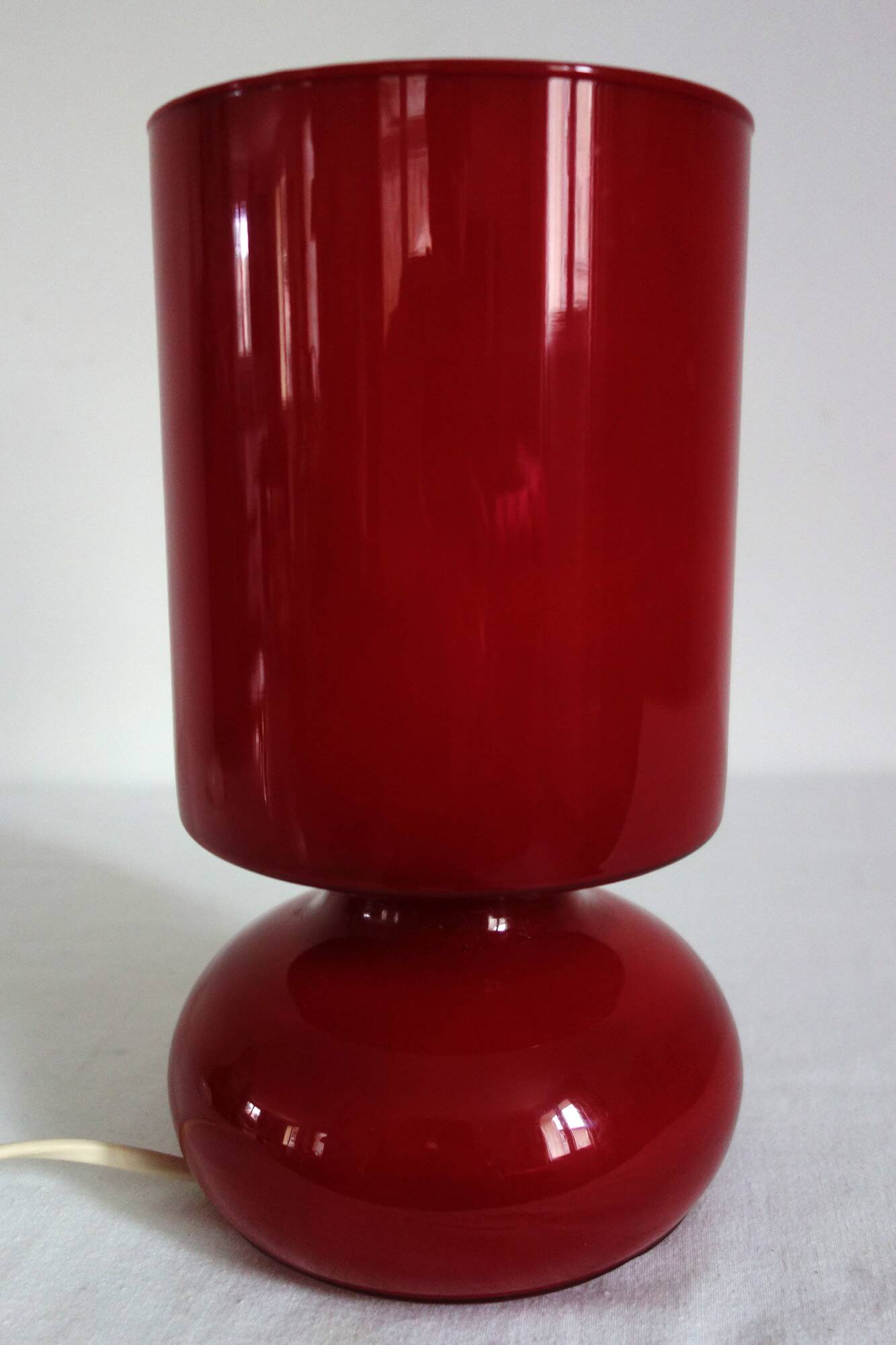Red glass mushroom lamp IKEA from the 90s.