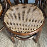 Rattan and cane bistro chairs