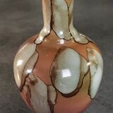 Vase soliflore in enamelled opaline decoration of pearly patterns 20 cm